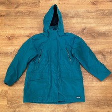Lands End Kids Waterproof Squall Parka Jacket Size Large Blue Snow Rain Fleece