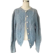 SOUTH WOOL Sweater Womens Vintage Cardigan Long Sleeve Button