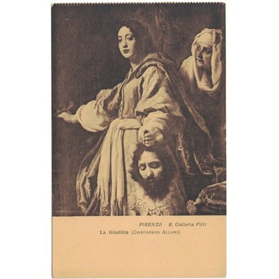 Florence Italy La Giuditta Judith Painting by Cristofano Allori Vintage Postcard