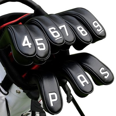BIG TEETH Golf Hybrid Iron Head Cover 9Pcs Covers balck or white