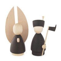 Weihnachtsfiguren Engel Und Bergmann Modern Anthrazit Natur 5,5X10,5X4 Cm