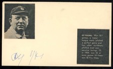 Cy Young Beckett BAS Loa Signed 3x5 Index Card Autograph