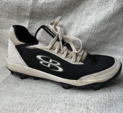 Boombah Men's Blk/White Molded Cleats Baseball Shoes Sz