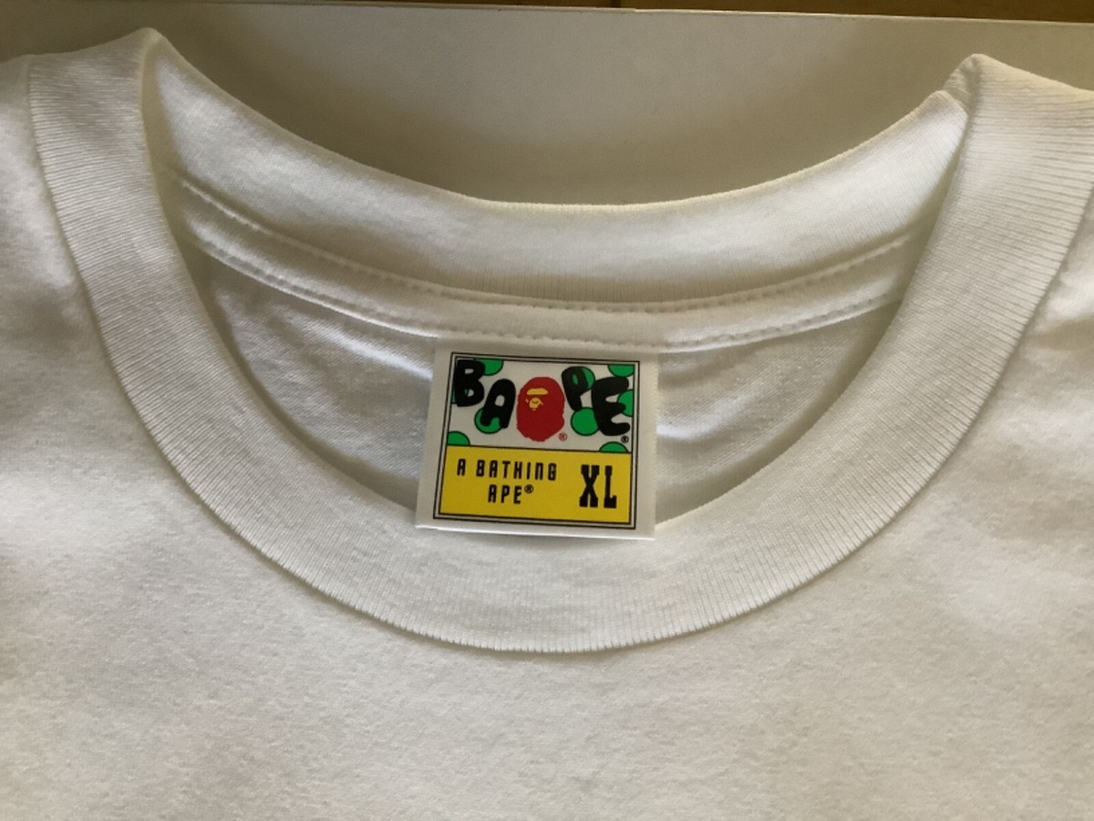 Authentic a bathing ape bape Japanese fox mask tee t shirt white