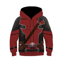 Kids Deadpool  Wolverine Cosplay Hoodie Child Wade Winston Wilson Pullover Coat