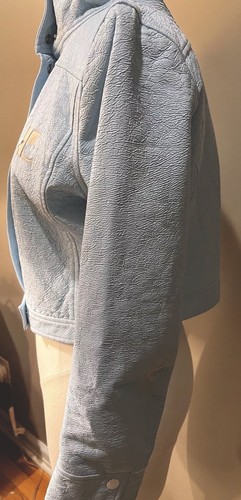 Vintage Courreges Blue Cropped Vinyl Jacket Made In France 42 Bergdorf Goodman - Picture 17 of 21