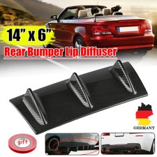 Universal Heck Ansatz Diffusor Spoiler Stoßstange Hinten 3 Finnen Carbon Optik