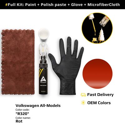 Touch up Paint for Volkswagen Code: R320 Rot Professional Quality Repair