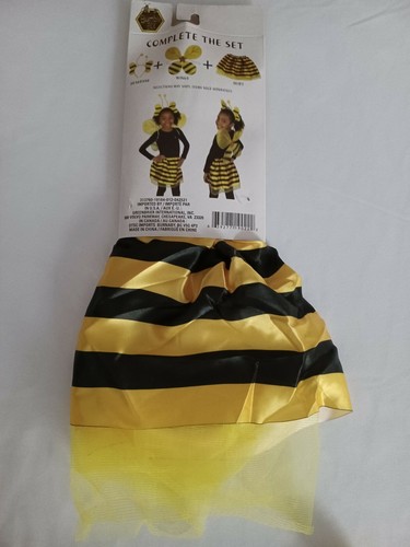 Girls Bumble Bee Costume 3 Pc Set AGE 3+ Skirt/Wings/Antenna Included Halloween - Picture 5 of 9
