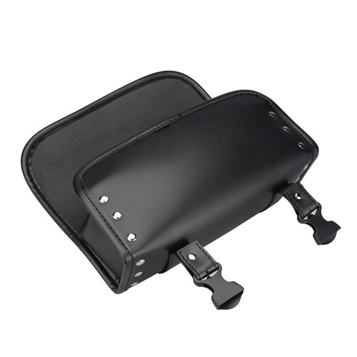 Motorrad Toolbag Werkzeug Leder Lenker Rolle Harley Chopper Tasche Schwarz DE - Bild 11 von 11