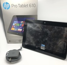 HP Pro Tablet 610 with box and charger  FOR PARTS  read description