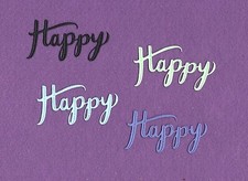 HAPPY 2 die cuts scrapbook cards