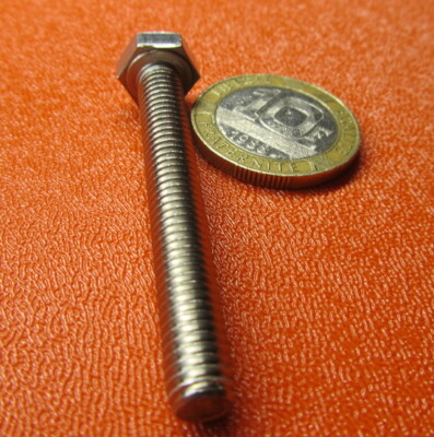 18-8 A2 Stainless Steel Bolt, FT, Metric, M6 x 1 x 45 mm Length, 50 Pcs