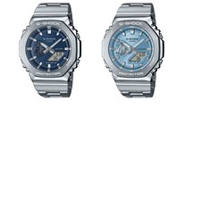 CASIO G-SHOCK GM-2110D Da Uomo AZZURRO BLU  Cassa  Bracciale Acciaio Led  WR 20