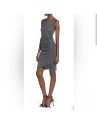 Leith Gray Charcoal Heather Ruched Body Con Sleeveless Dress Size XS