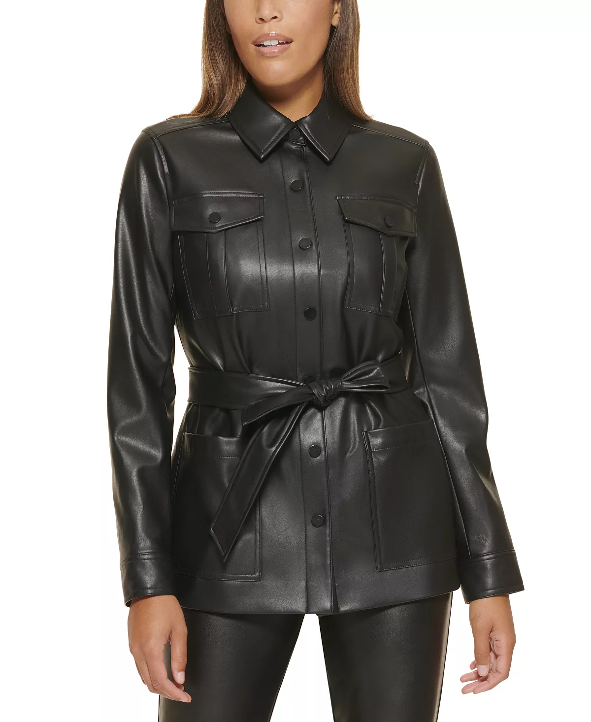 calvin klein womens black coat