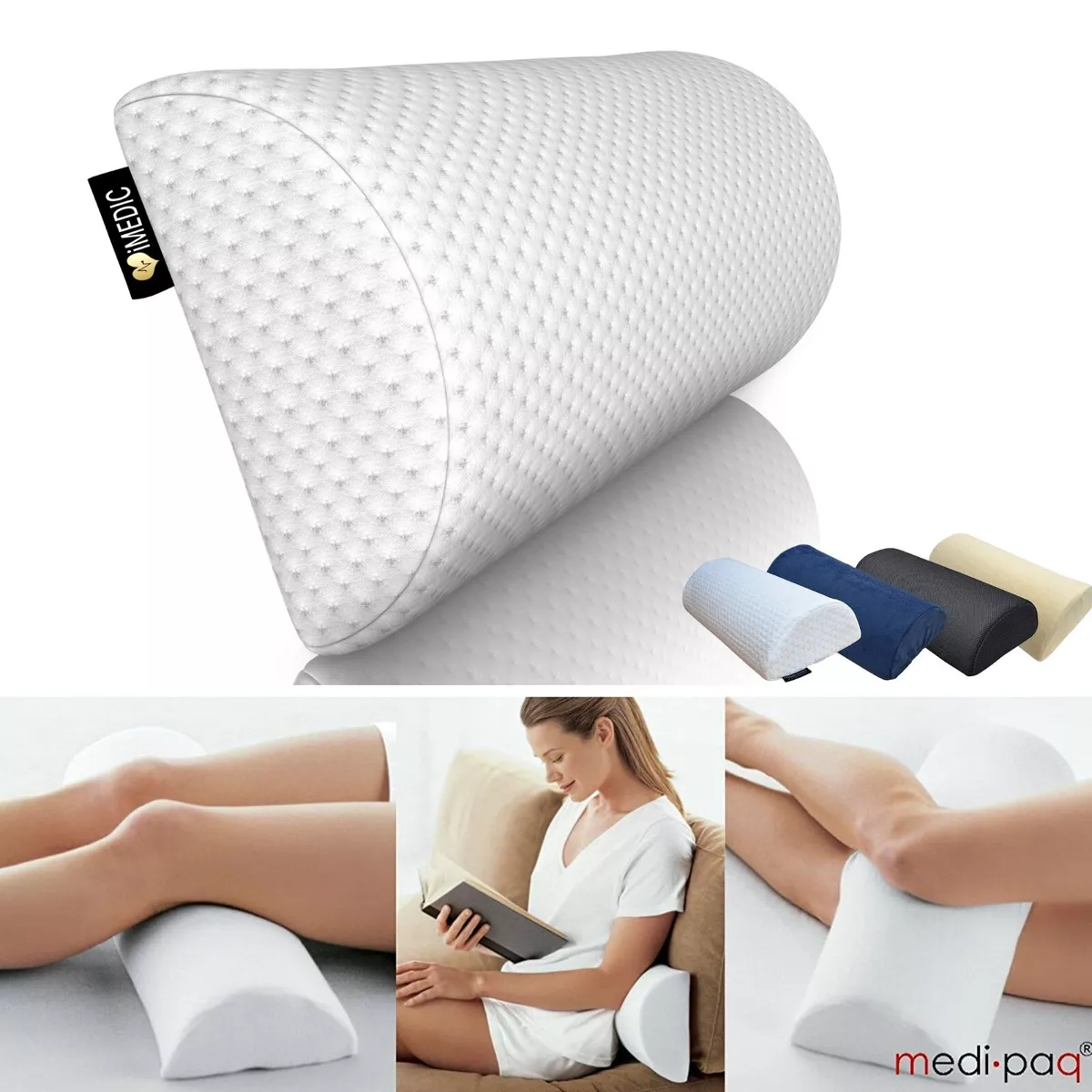 Knee Pillow Half Moon Cushion Extra Firm Side Sleeper Memory Foam