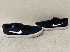 Nike SB Chron Youth Boys 7.5 Skateboard Shoes Black Canvas White Sole Sneakers