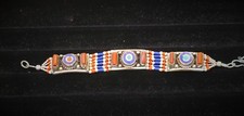 Bracelet|Handmade|Inlaid Lapis/Coral Stones|Tibetan Silver|6 Strands