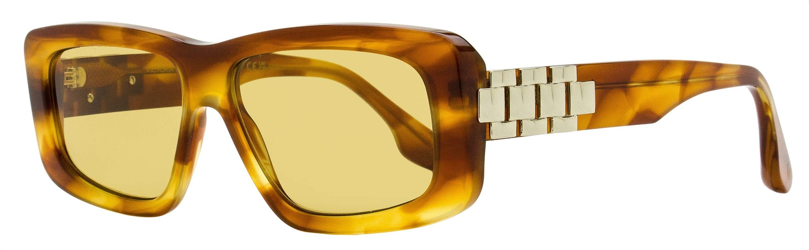 Прямоугольные солнцезащитные очки VB669S 223 Victoria Beckham с цепочкой из светлого рога 55 мм 17790₽