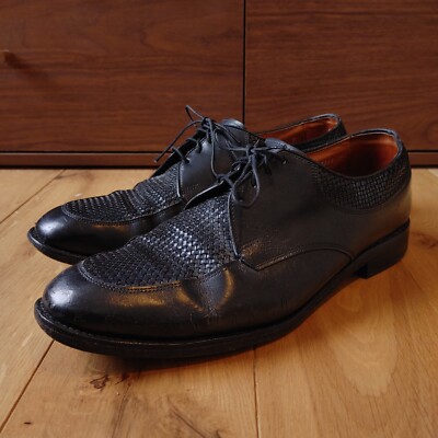 Allen Edmonds Norfolk Black Leather Shoes Size 10 D Weave
