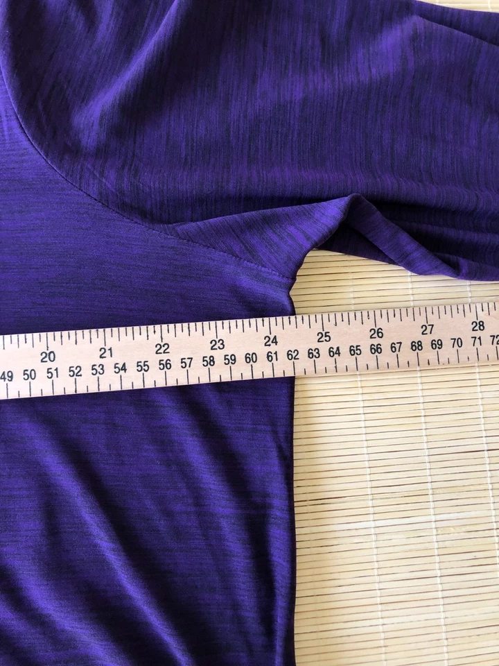 Blusa para mujer Suzie in the City púrpura oscuro negra con cuentas ojo de cerradura manga 3/4 2X Foto 3 de 4