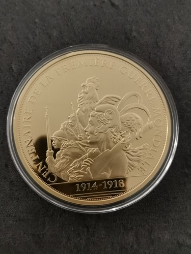 MEDAILLE CENTENAIRE 1ère GUERRE MONDIALE WW1 2018 70mm 110g + CERTIFICAT - Picture 3 of 4