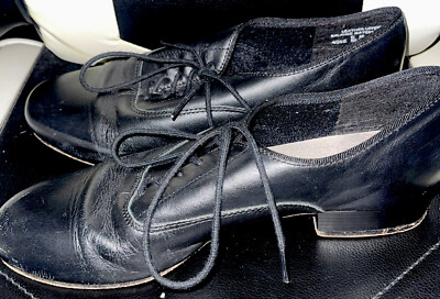 DANSHUZ MENS OXFORD BLACK ALL LEATHER LACE UP DANCE SHOES 