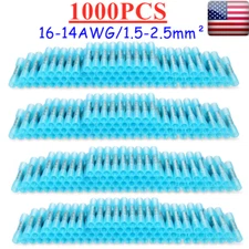 1000PCS Heat Shrink Waterproof Wire Connectors Blue 14-16AWG Butt Seal Terminals
