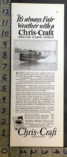 1928 CHRIS-CRAFT SON MOTORBOAT NAUTICAL MARINE CABIN CRUISER ALGONAC AD FDA220