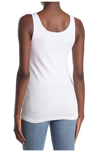 T-Shirt James Perse Damen gerippt Strick Schaufelausschnitt Tankoberteil - Bild 3 von 5