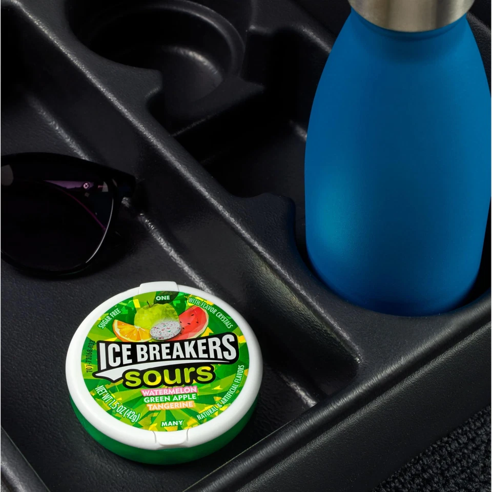 ICEBREAKERS Sours Sugar Free Mints 1.5 OZ Paquete de 8 Manzana Verde Mandarina Wa... Foto 3 de 4