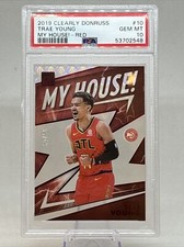 2019-20 Panini Clearly Donruss My House Trae Young /49 Red 2nd Yr PSA 10 GEM MT