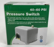 Proplumber PRESSURE SWITCH 40-60 Psi for Jet & Submersible Well Pumps