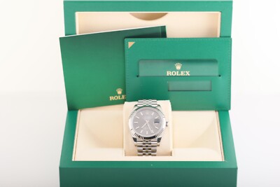 Rolex Datejust 126334 41mm Fluted Bezel Jubilee Bracelet Grey Dial