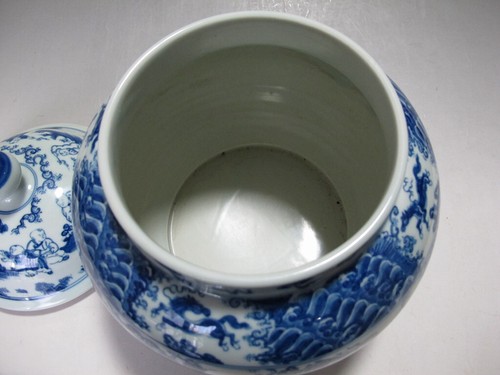 Chinese Blue and white Porcelain pot tea caddy character ride Chenghua mark - Picture 14 of 16