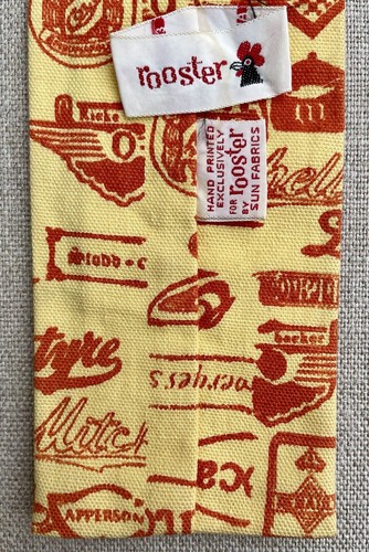 Vintage Rooster Brand Cotton Tie Antique Cars Yellow, Orange 2 7/8"x 53 3/4" - Picture 9 of 11