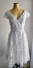 Davids Bridal Dress SZ 6 Lace Midi A Line Formal Evening Prom Party Soft White 