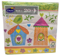 Duni Servietten Vogelhaus Bird Houses 33X33Cm 20 StüCk Geburtstag Deko