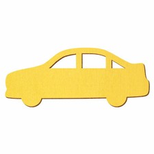 Gelbes Holz Auto V2 - Deko Basteln 3-50cm