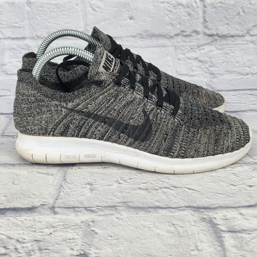 Nike Free RN Flyknit Oreo White Black Womens 8 Athletic Run Walk Jog Shoes - Picture 4 of 12