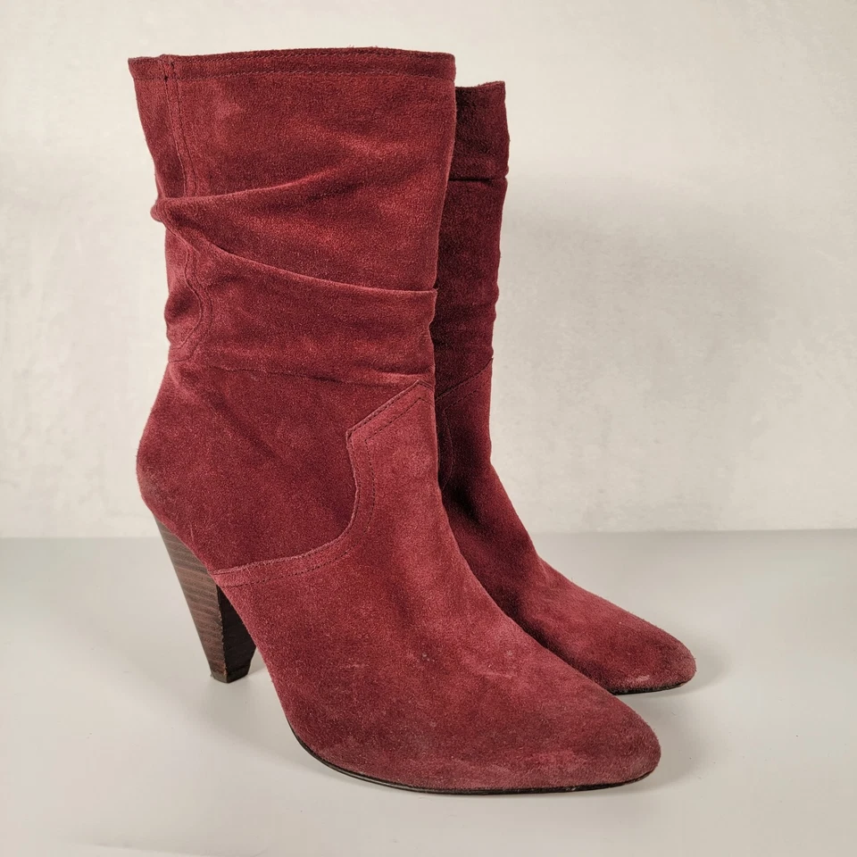 Botas Joie Gabbissy holgadas de gamuza a media pantorrilla en Borgoña, talla 37 (US 7) Foto 2 de 4