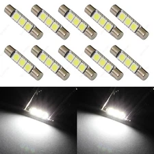 10 x White 28mm 3SMD T6 6641 LED Bulbs Sun Visor Vanity Mirror Fuse Lights +TOOL