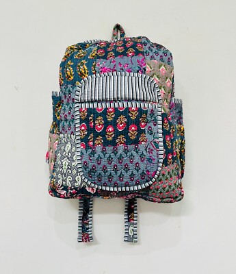 backpack with laptop compartment india Indian Cotton Quilted Grey Patchwork Backpack Laptop Bag Bohemian Students  Bag