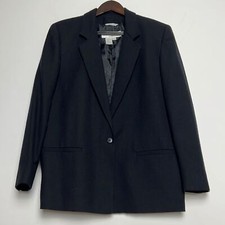 Nanci Jennifer Canada 100% Virgin Wool Single Breasted Lined Blazer Size 12