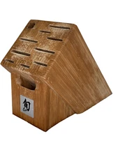Shun 11 Slot Bamboo Wood Knife Block