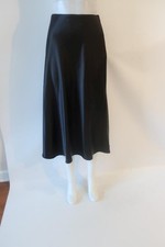 NWT Womens Zeagoo Black Satin Maxi Skirt M