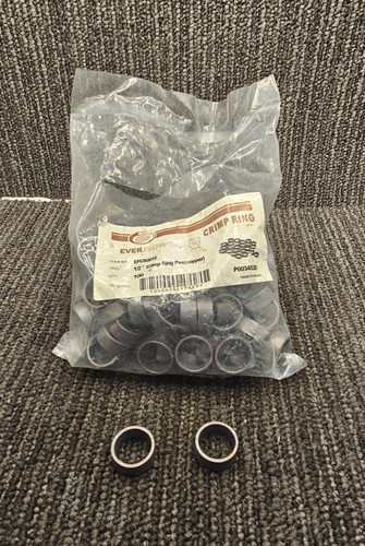 (QTY 100) EVERFLOW EPCR0012: 1/2" Crimp Ring Pex Black Copper