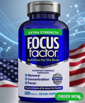 Focus Factor Adults Extra Strength- Brain Supplement for Memory - 120 Tablets