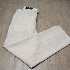 M&S Collezione Men’s Beige Linen Miracle Trousers 32R Nova Fides Italian Fabric